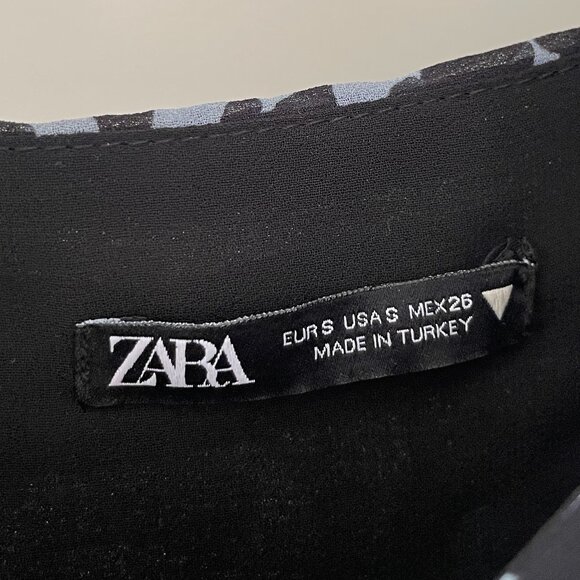 ZARA blue leopard print mesh top - Picture 3 of 7